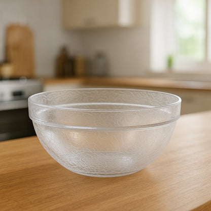 Wukusy transparent plastic Idli mixing and serving bowl with textured surface, ideal for kitchen use, 1 piece