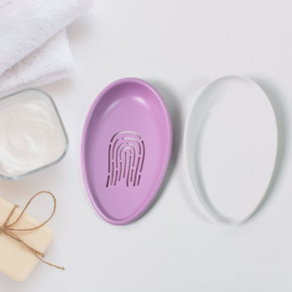 Wukusy plastic soap dish with drain, double-layer design for soap holder, suitable for home and kitchen use.