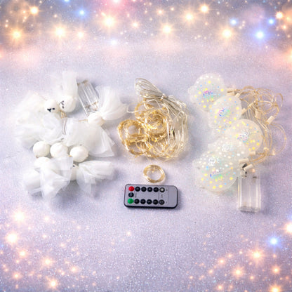 Wukusy decorative LED string light set with mixed design, featuring warm white and colorful lights for festive indoor or outdoor decor.