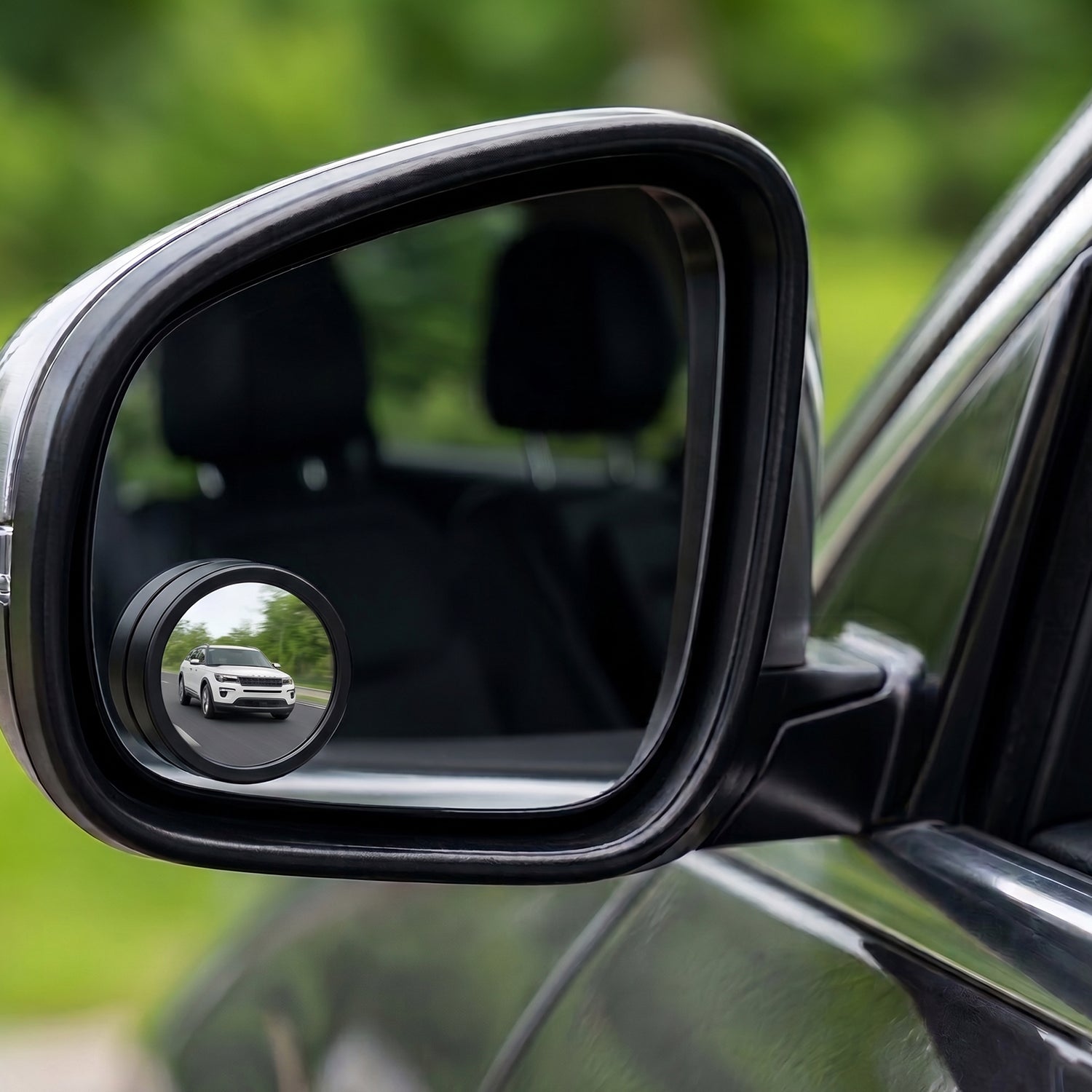 Pair of Wukusy 360-degree adjustable car blind spot mirrors for improved vehicle visibility and safer driving.