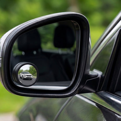 Pair of Wukusy 360-degree adjustable car blind spot mirrors for improved vehicle visibility and safer driving.