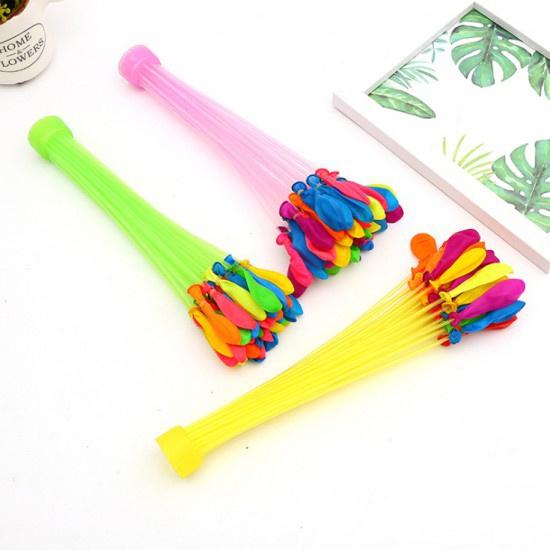 Colorful Wukusy Holi Magic Water Balloons for kids, 111-piece set of multicolor water balloons for outdoor play and fun.