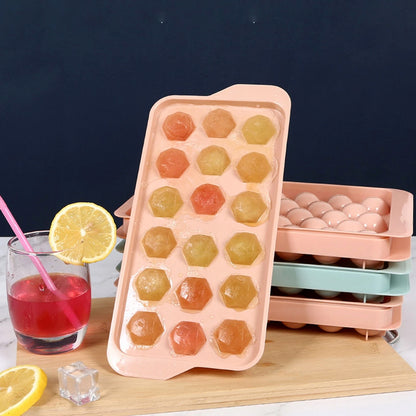 Wukusy durable plastic ice cube tray with multiple compartments for making ice cubes in a home kitchen setting