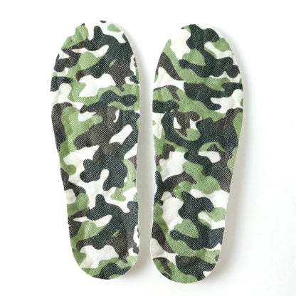 Pair of Wukusy flexible shock-absorbing shoe insoles for sizes 39 to 42, designed for comfort and impact reduction in footwear.