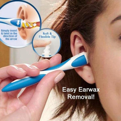 Wukusy Smart Swab silicone earwax removal tool with 16 soft disposable tips, easy and gentle ear cleaning device.