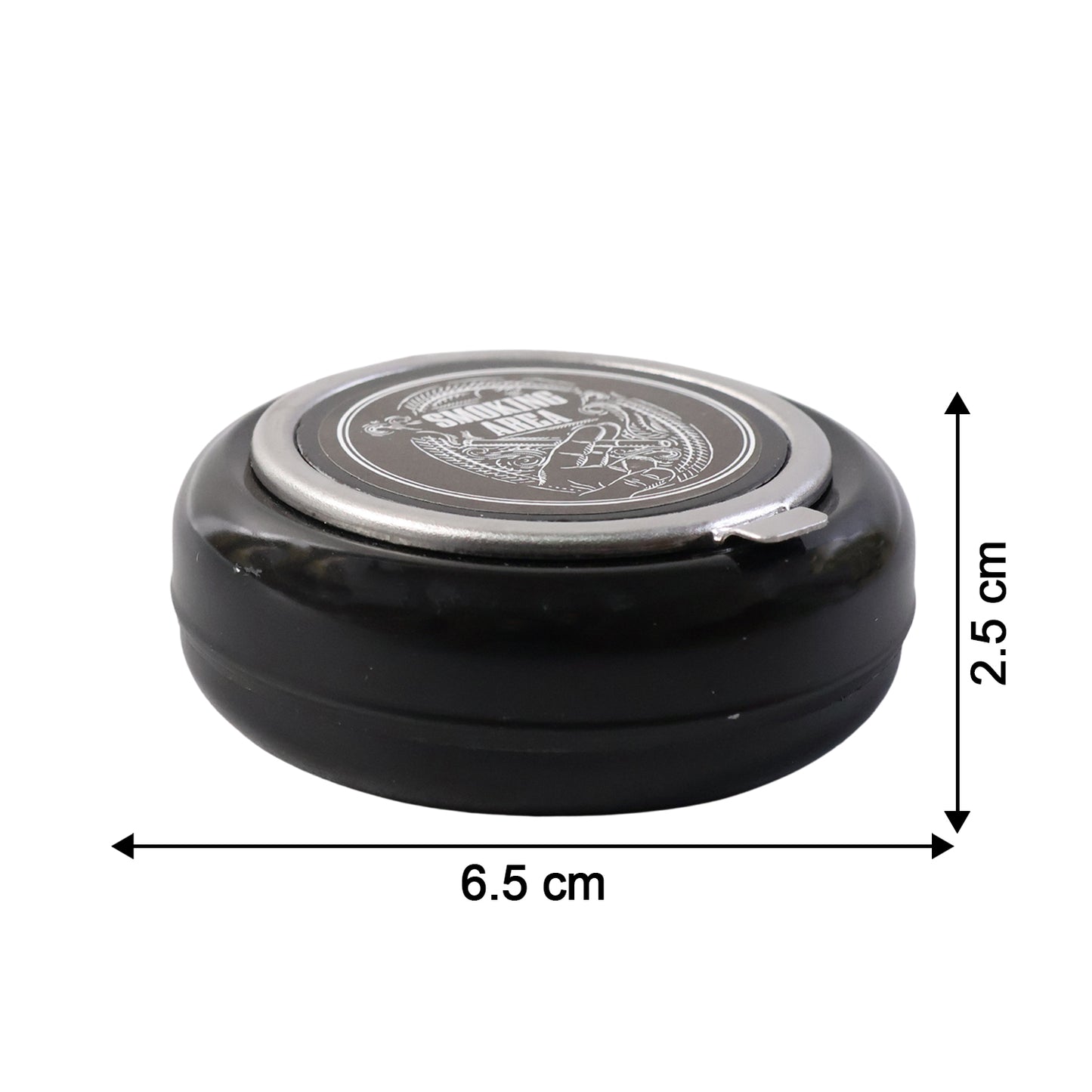 Wukusy round smokeless ashtray with lid for home use, made of durable material, designed to contain smoke and cigarette ash.