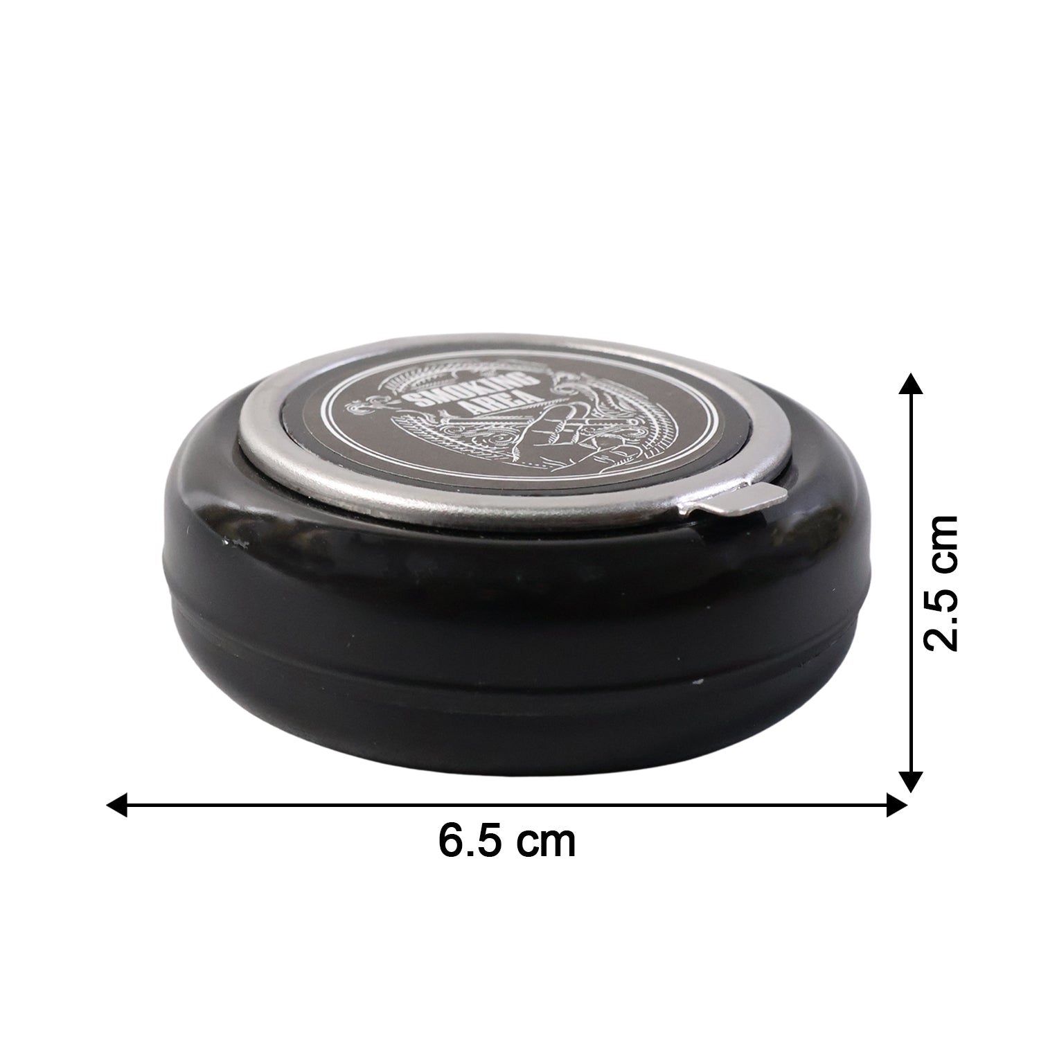 Wukusy round smokeless ashtray with lid for home use, made of durable material, designed to contain smoke and cigarette ash.
