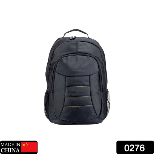 Black Wukusy polyester laptop bag with padded shoulder strap and multiple compartments for office use.
