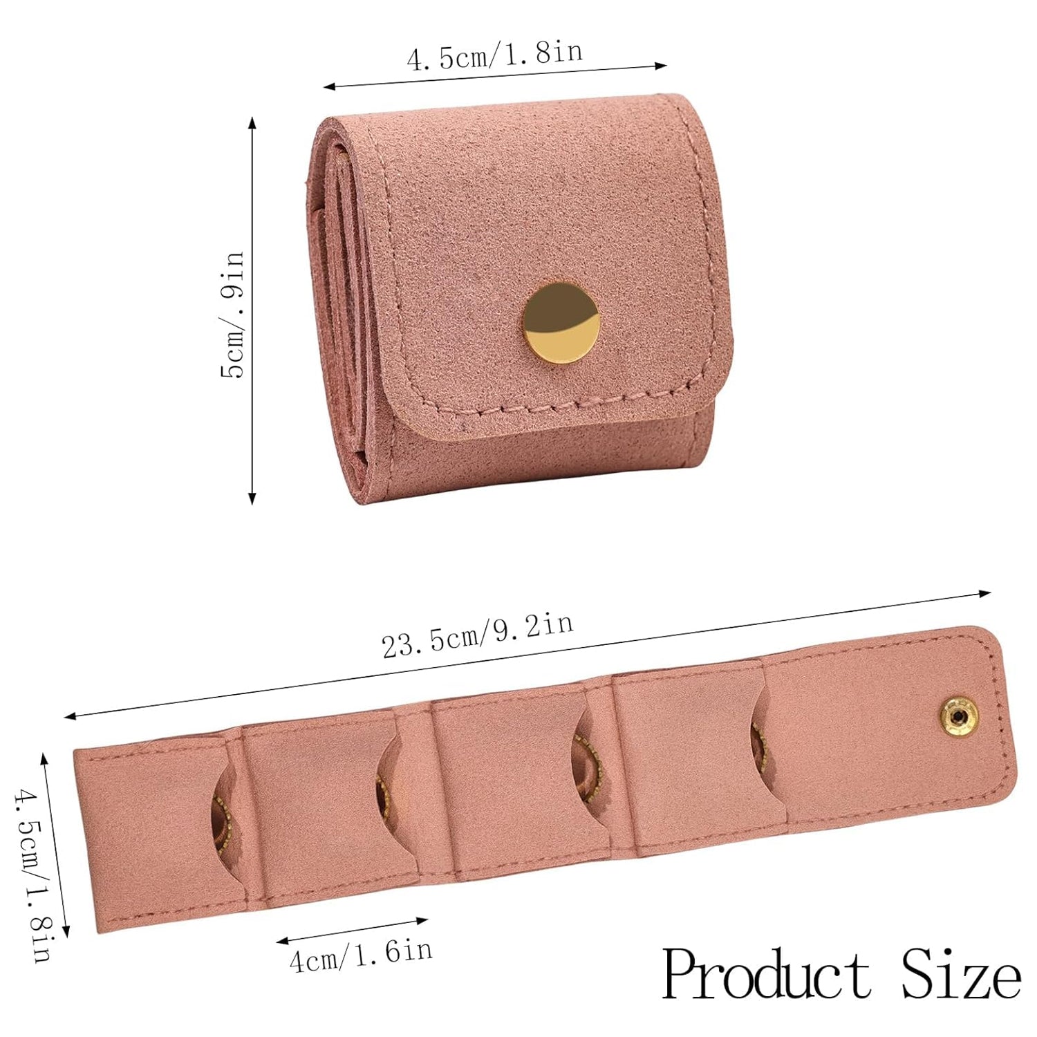 Wukusy compact foldable jewelry storage pouch and wallet open to show organized compartments for jewelry and small accessories.