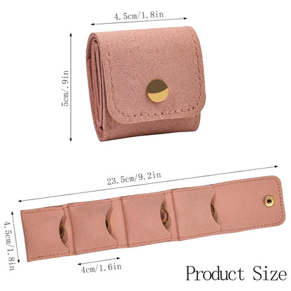 Wukusy compact foldable jewelry storage pouch and wallet open to show organized compartments for jewelry and small accessories.