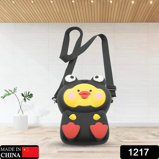 Colorful cartoon girls backpack shoulder bag made of silicone, featuring playful design, compact size, perfect for children and women.