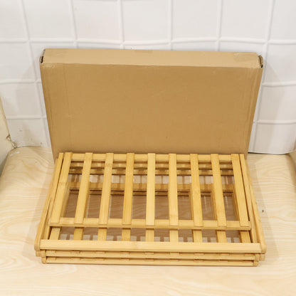 3 Layer Foldable Bamboo Shoe Rack Multi-purpose Storage Shelf (1 Set)