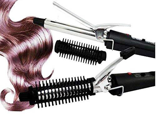 Wukusy 1343 black hair curling iron rod for women, close-up of the curling barrel for hair styling.