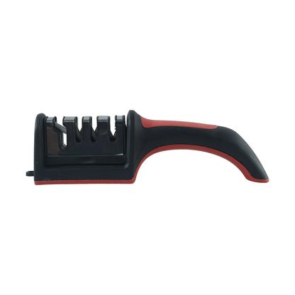 Wukusy 4-stage manual kitchen knife sharpener with non-slip base, designed for precise blade sharpening and safety.