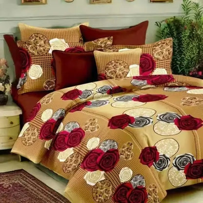 Ekom Galace Cotton Double King Bedsheet with two matching pillow covers, soft and comfortable bedding set for a spacious bed.