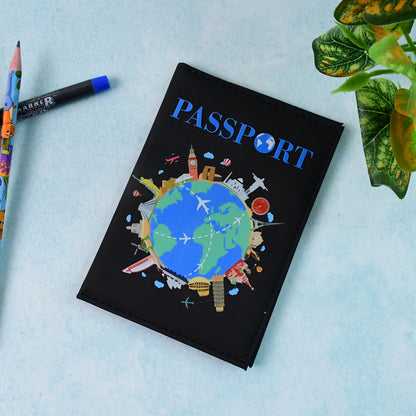 Wukusy stylish printed travel passport holder cover with vibrant design, designed to protect and organize passports.
