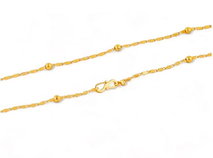 Long women's artificial metal ballchain necklace, F9 quality, ideal for jewelry making and fashionable accessories.