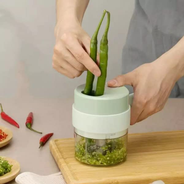 Drpshippr 4-in-1 electric vegetable cutter with slicer, grater, and chopper for efficient home kitchen food prep.