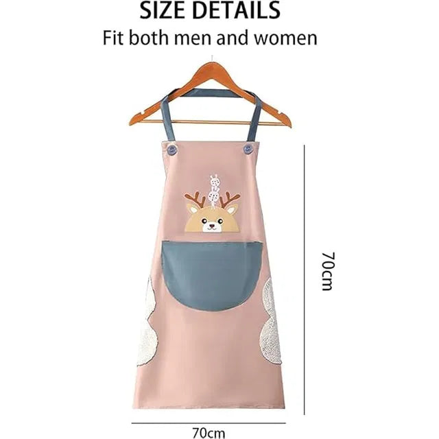 Waterproof kitchen apron for women by 31446, featuring a durable design with adjustable straps and a front pocket for cooking and cleaning.