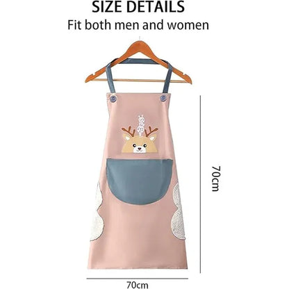 Waterproof kitchen apron for women by 31446, featuring a durable design with adjustable straps and a front pocket for cooking and cleaning.