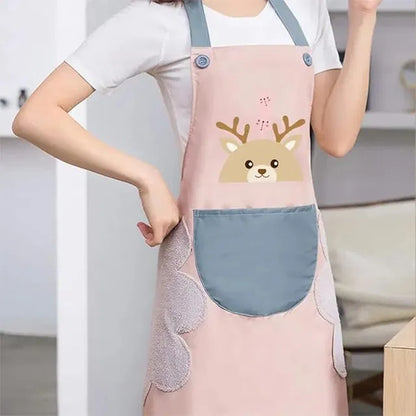 Waterproof kitchen apron for women, durable and lightweight, features adjustable straps and a stylish design for cooking and cleaning.
