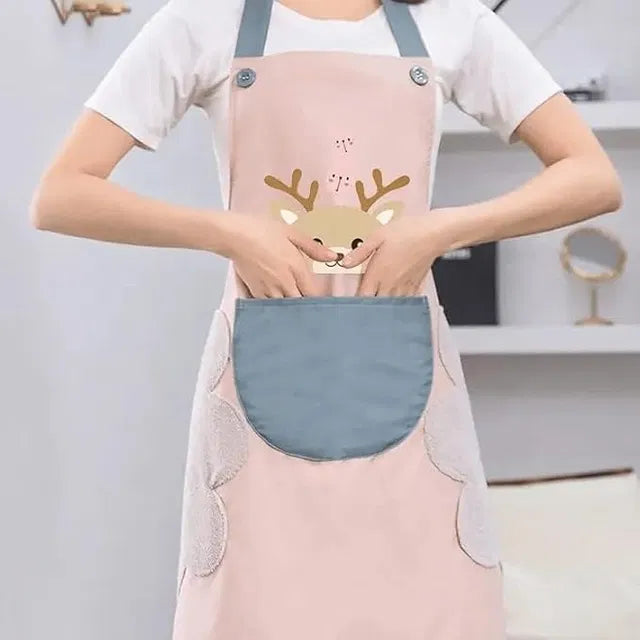 Waterproof kitchen apron for women by 31446, featuring a durable, stain-resistant design ideal for cooking and cleaning.
