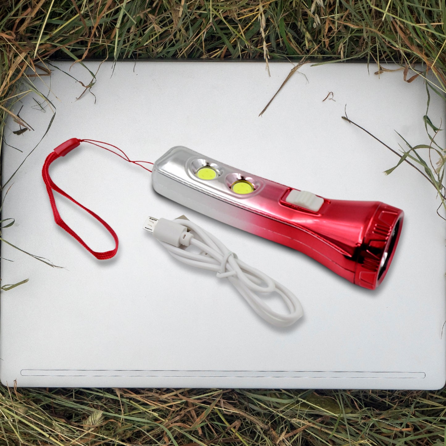 Wukusy multi-functional 3 LED flashlight torchlight for home improvement, showing the compact design with three LED bulbs.