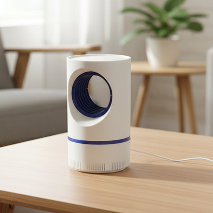 Wukusy photocatalysis electric mosquito killer lamp with suction type design, featuring a sleek black body and built-in fan for pest control