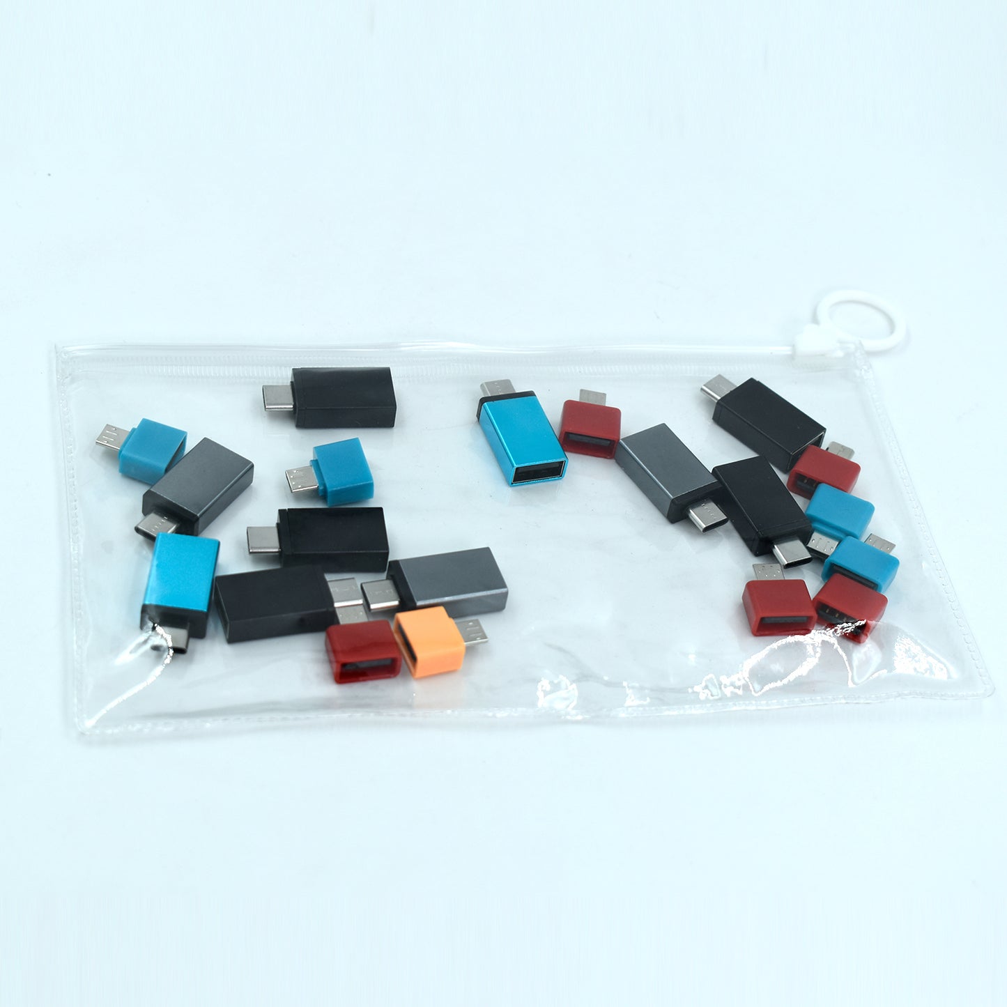 Wukusy OTG Type C USB to Micro USB adapter pack of 20 with zip pouch for Android smartphones and tablets.