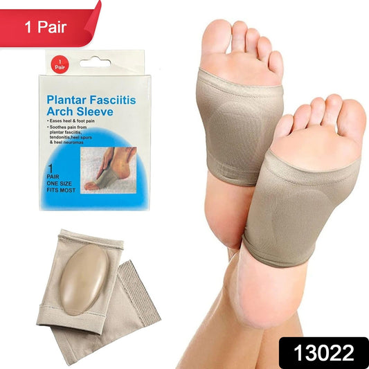 Wukusy foot arch support sleeve with cushioning for men and women, designed to relieve plantar fasciitis and flat feet pain.