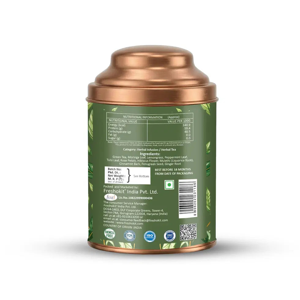 Auraiash Lungs Cleanser herbal tea in a tea pot, supporting respiratory wellness and natural detox with caffeine-free herbal ingredients.