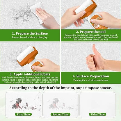 White wall repair roller paint from 34774 for seamless wall patching and painting, designed for easy touch-ups and surface repair.