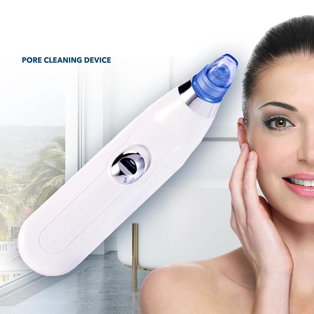 Wukusy 4-in-1 blackhead and pimple extractor device with vacuum suction for acne and pore cleaning, black and white design