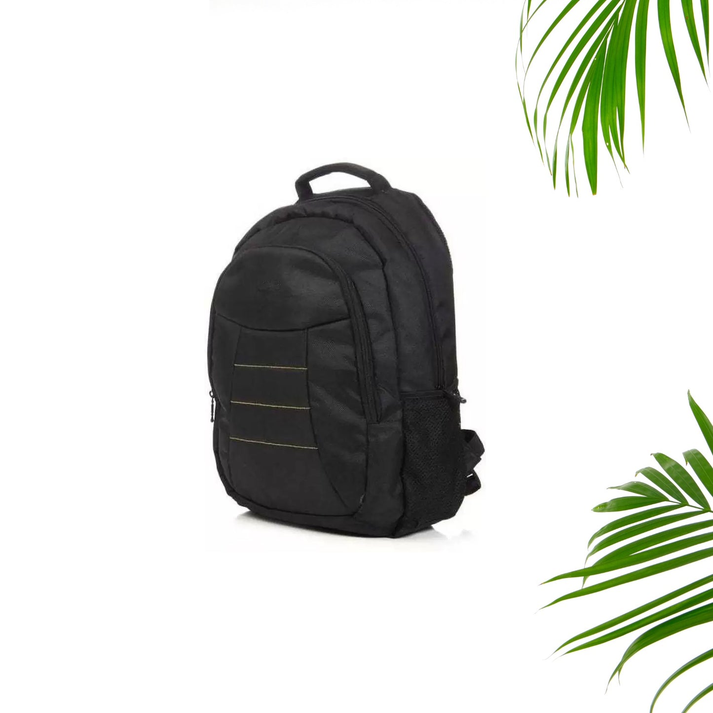 Black Wukusy polyester laptop bag designed for office use with multiple compartments and padded shoulder strap.