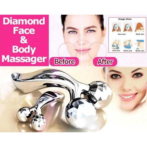 Wukusy 370 3D roller face massager with textured rollers for facial skin rejuvenation and massage therapy.