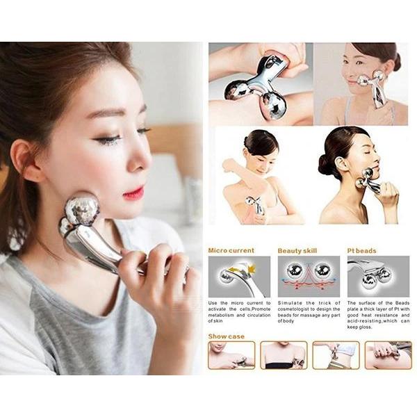 Wukusy 370 3D roller face massager with multiple rolling beads for skin relaxation and facial massage.