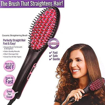 Wukusy 376 Simply Ceramic Hair Straightener with sleek black plates and ergonomic handle, ready for styling.