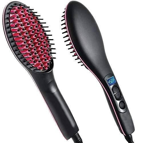 Wukusy 376 Simply Ceramic Hair Straightener with sleek black plates and ergonomic handle for smooth styling.