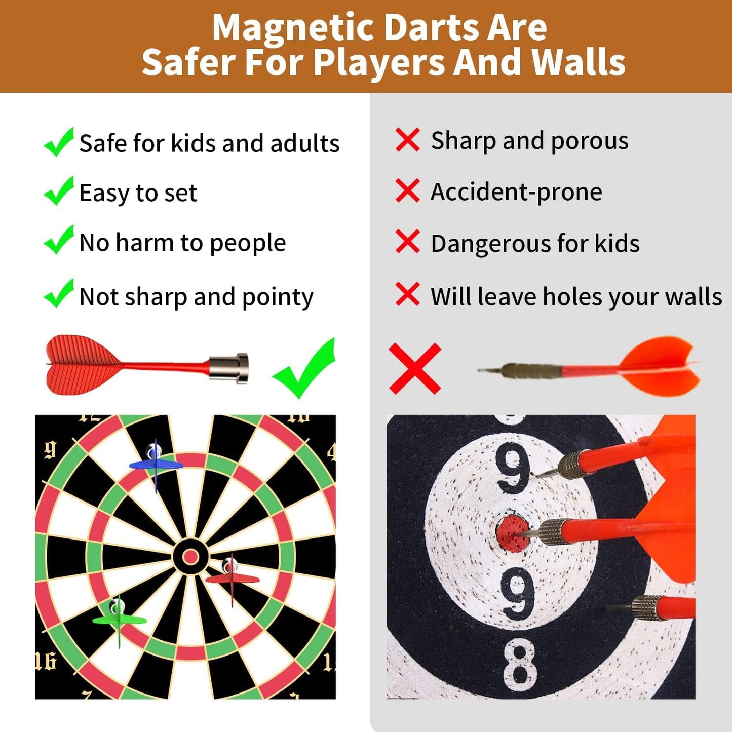 Wukusy magnetic dart board game set with colorful magnetic darts and target surface for indoor play and family fun.