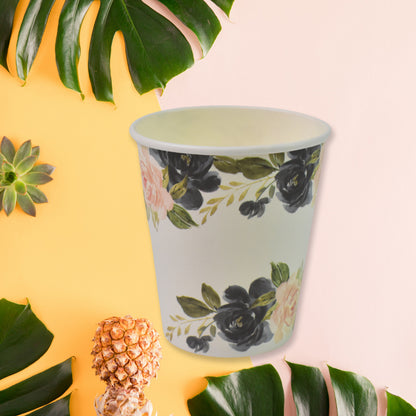 Set of 10 colorful disposable paper tea and coffee cups with mixed designs by Wukusy, perfect for home and kitchen use.
