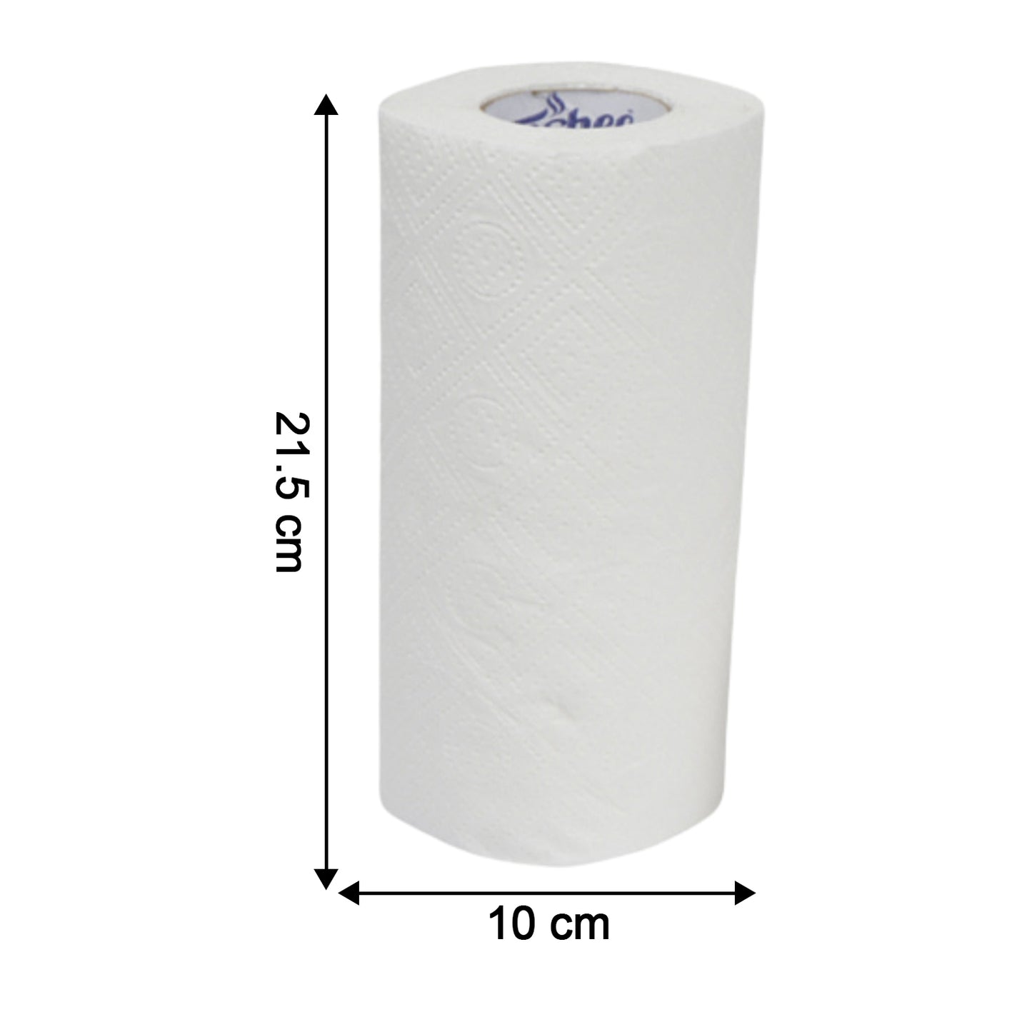 Wukusy Freshee kitchen paper towel roll with 60 sheets, 21.5 x 22 cm, showing a neatly rolled paper towel in a kitchen setting.