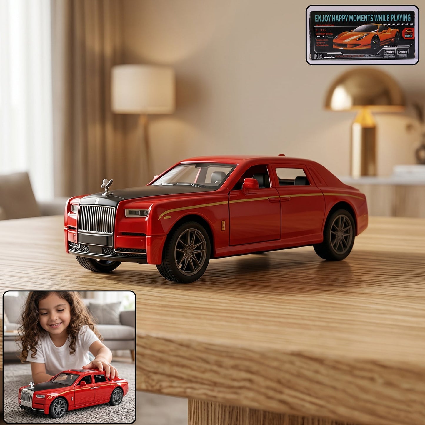 Wukusy die-cast metal luxury sedan model toy car with openable doors, detailed design, perfect for collectors or play.