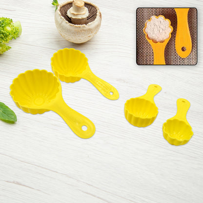 Wukusy plastic kitchen ladoo mould set with 4 different shaped spoons for making various types of ladoos in the kitchen