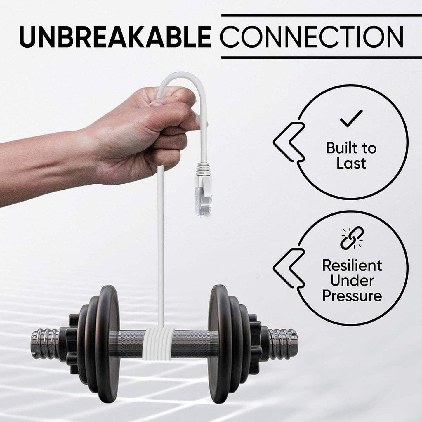 Wukusy high-speed 1-meter Ethernet LAN cable for office use, with RJ45 connectors and durable plastic shielding.