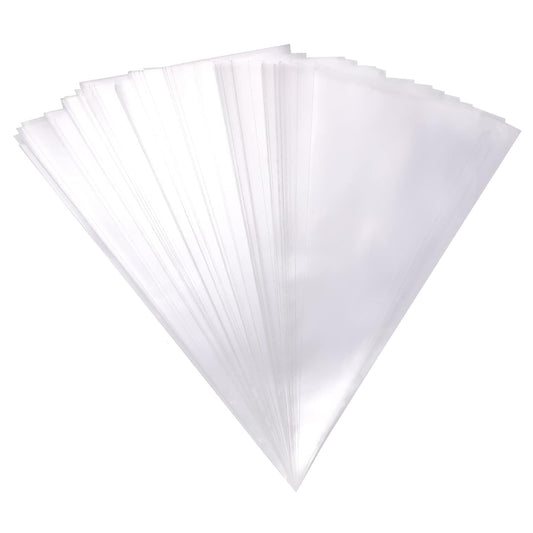 Set of three large disposable piping bags by Wukusy, ideal for cake decorating and pastry work, shown filled with icing.