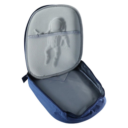 Kids school backpack sling crossbody bag by Wukusy with astronaut print, hard shell design, suitable for school and outings.