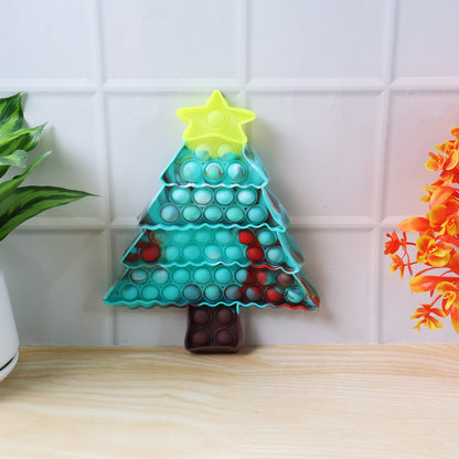 Wukusy premium tree shape silicone pop it fidget toy with colorful bubbles for stress relief and sensory play.