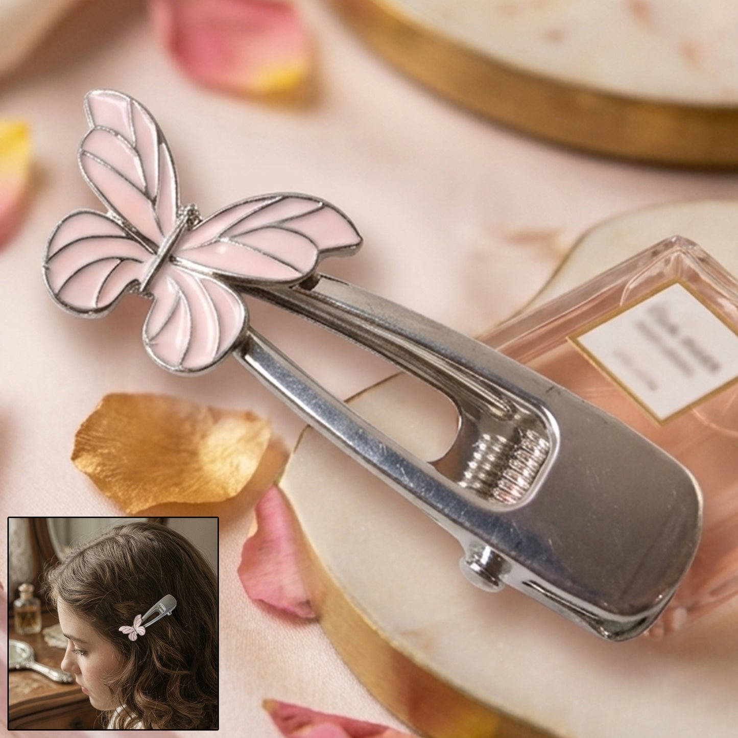 Wukusy butterfly design metal hair clip with intricate butterfly shape, perfect for securing hair and adding a decorative touch