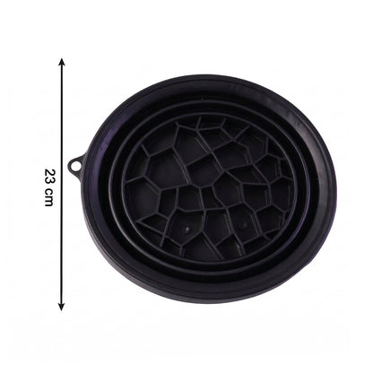 Wukusy facial ice bowl for skin care and ice therapy, cooling mold for face, made of clear plastic, with a lid and ice cubes inside.