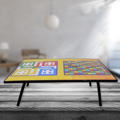 Wukusy foldable multipurpose office table with a mix design, 48x28 cm, suitable for study, gaming, or bedside use.